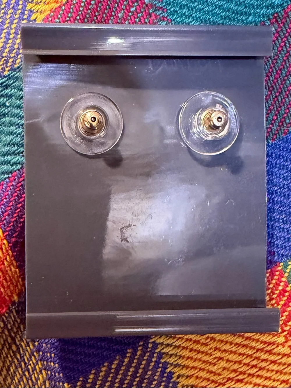 Vintage Trifari Gold And Black Enamel Earrings